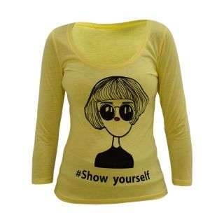 Yellow Womens Printed Top