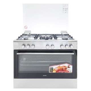 Simfer 9507WEI 5 Gas Professional Cooker, Multifunctional Electric Oven - Half Inox