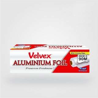 Velvex Aluminium Foil - 30cm x 90m  - Silver