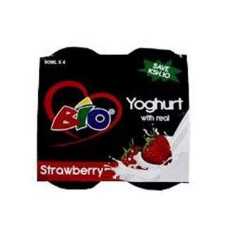 Bio Yoghurt With Real Strawberry 90 ml 4 Pieces
