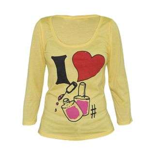 Yellow Printed Womens Top