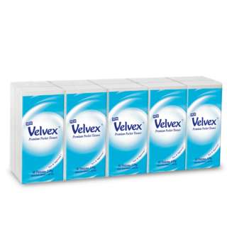 Velvex Premium Blue Pocket Tissues - 10 Pack