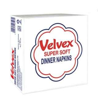 Velvex White Dinner Serviettes/Napkins - 50 Sheets
