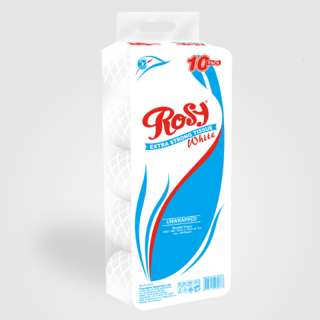 Rosy 2 Ply Unwrapped White Toilet Tissue - 10 Pack