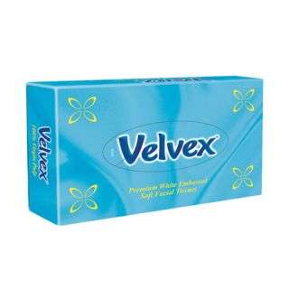 Velvex Premium Blue Embossed Facial Tissue - 80 Sheets