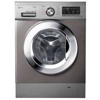 LG 9kg 1400 RPM Front Load Washer, Steam - SILVER