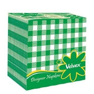 Velvex Green Designer Serviettes/Napkins – 100 Sheets