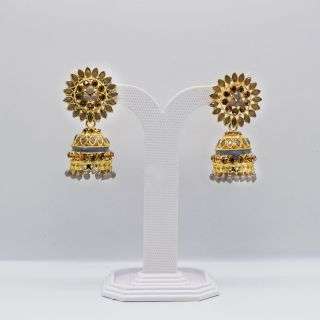 Jhumki Big Grey Earrings