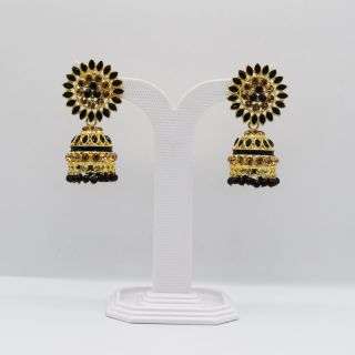 Jhumki Big Black Earrings