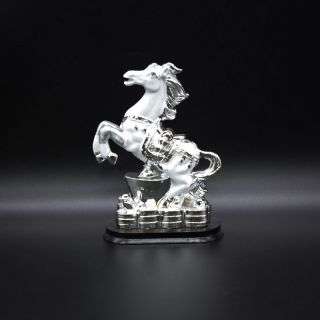 Small White Horse With Money On Legs