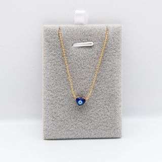 Heart Shaped Evil Eye Necklaces - Gold