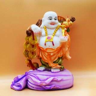 Laughing Buddha in Violet Orange