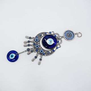 Round Evil Eye With Silver Charms
