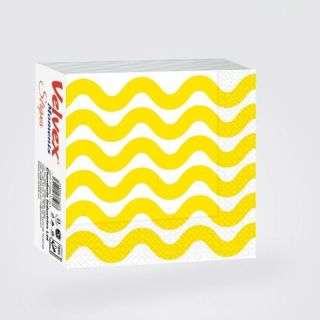 Velvex Moments Waves Yellow Serviettes/Napkins - 50 Sheets
