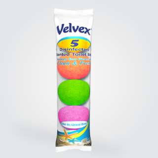 Velvex Disinfectant Scented Coloured Toilet Balls -5 Balls 