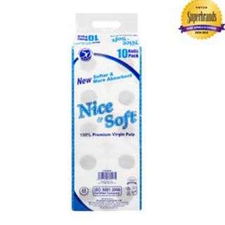 Nice & Soft Toilet Paper White 10 Pack Unwrapped