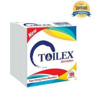 Toilex White Recycled Standard Serviettes/Napkins - 100 sheets