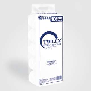 Toilex 2 Ply Unwrapped White Toilet Tissue - 10 Pack