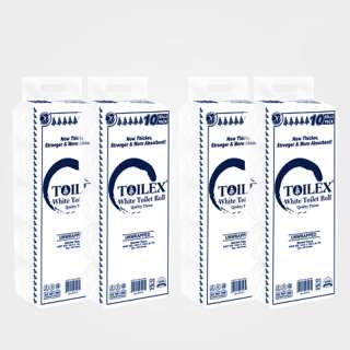 Toilex 2 Ply Unwrapped White Toilet Tissue -10 x 4 Packs in a Bale