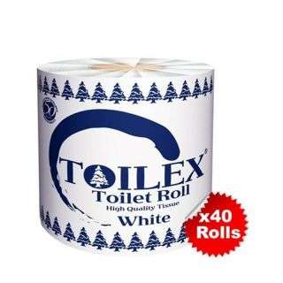 Toilex 2 Ply Wrapped White Toilet Tissue - Single (1 x 40 rolls in a Bale)