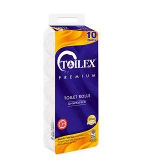 Toilex Premium 2 Ply Unwrapped White Toilet Tissue -10 Pack