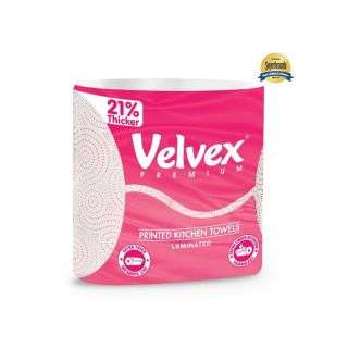 Velvex Premium Pink Laminated Kitchen Towels - 2 Rolls